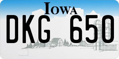 IA license plate DKG650