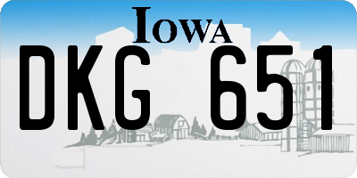 IA license plate DKG651