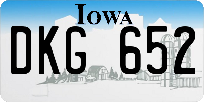 IA license plate DKG652