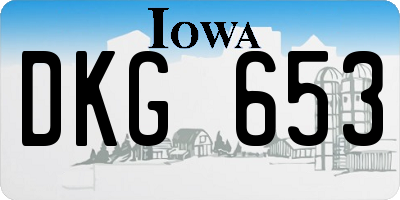 IA license plate DKG653