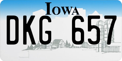 IA license plate DKG657