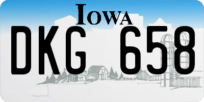 IA license plate DKG658