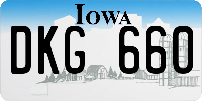 IA license plate DKG660