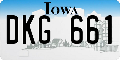 IA license plate DKG661