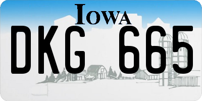 IA license plate DKG665