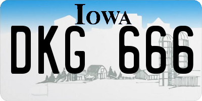 IA license plate DKG666