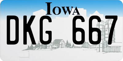 IA license plate DKG667