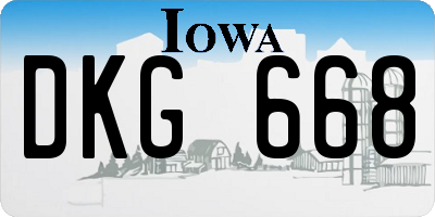 IA license plate DKG668