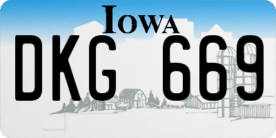 IA license plate DKG669