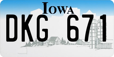 IA license plate DKG671