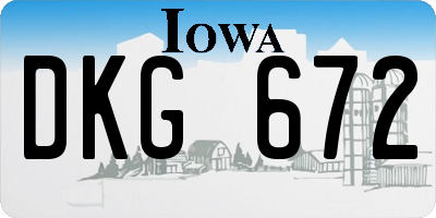IA license plate DKG672