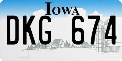 IA license plate DKG674