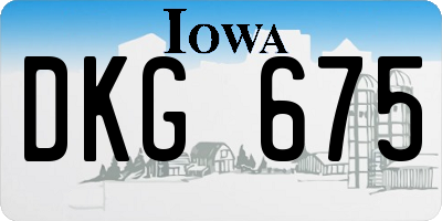 IA license plate DKG675