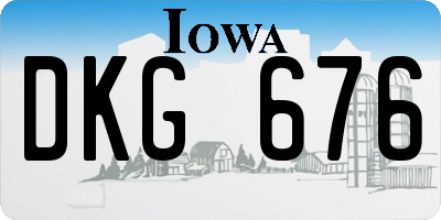 IA license plate DKG676