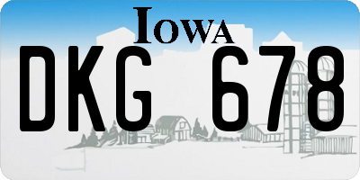 IA license plate DKG678