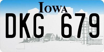 IA license plate DKG679