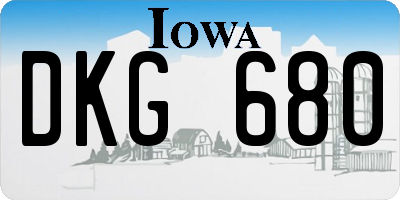 IA license plate DKG680