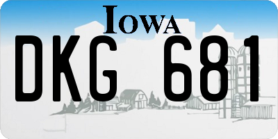 IA license plate DKG681