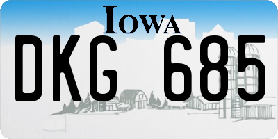 IA license plate DKG685