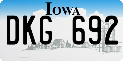 IA license plate DKG692