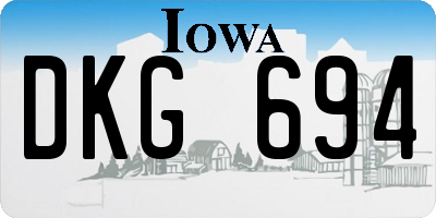 IA license plate DKG694