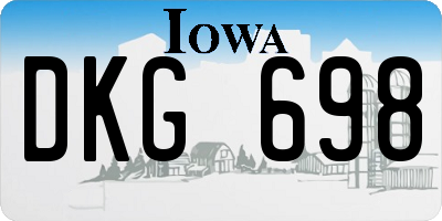IA license plate DKG698