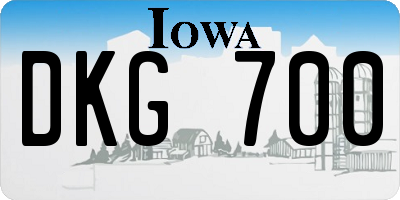 IA license plate DKG700