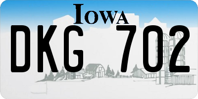 IA license plate DKG702