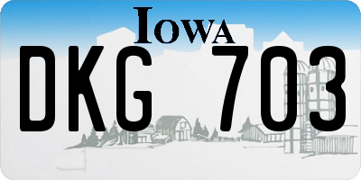 IA license plate DKG703
