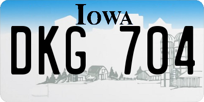 IA license plate DKG704