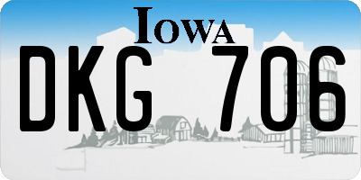 IA license plate DKG706