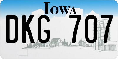 IA license plate DKG707