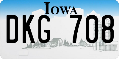 IA license plate DKG708