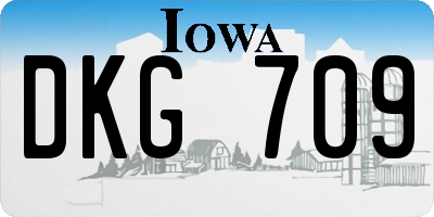 IA license plate DKG709