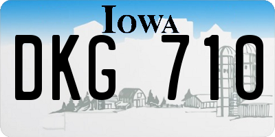 IA license plate DKG710