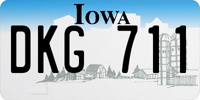 IA license plate DKG711