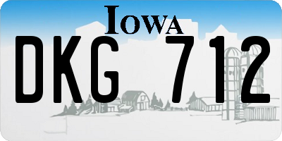 IA license plate DKG712