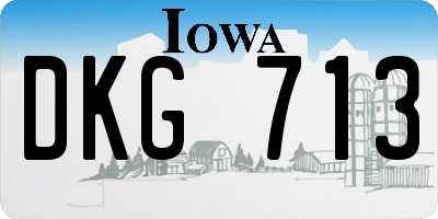 IA license plate DKG713