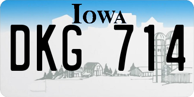 IA license plate DKG714