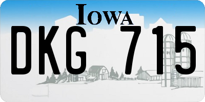 IA license plate DKG715