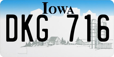 IA license plate DKG716