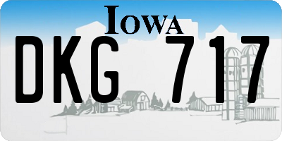IA license plate DKG717