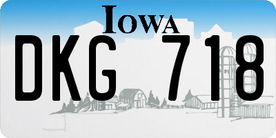 IA license plate DKG718