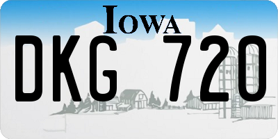 IA license plate DKG720