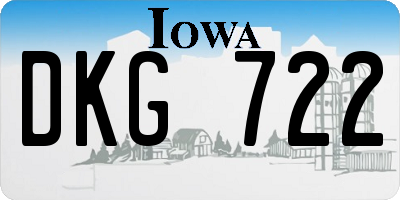 IA license plate DKG722