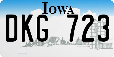 IA license plate DKG723