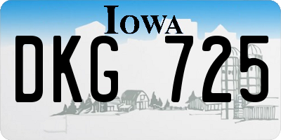IA license plate DKG725