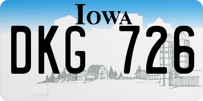IA license plate DKG726