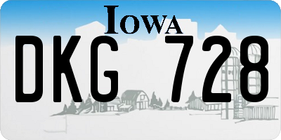 IA license plate DKG728