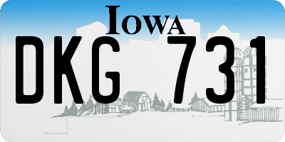 IA license plate DKG731